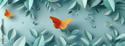 The garden butterfly flower background is a beautiful blossom plant in a spring garden. A white flower field is a banner with a wild daisy growing in a meadow blooming in the morning.