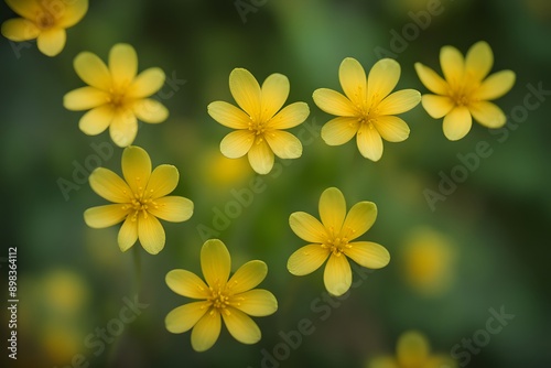  Ozark sundrops flower bokeh background, AI Generated