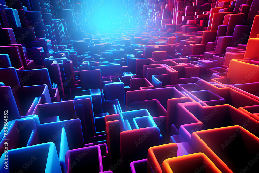 abstract technology background with glowing neon lines, 3d render illustration abstract technology background with glowing neon lines, 3d render illustration