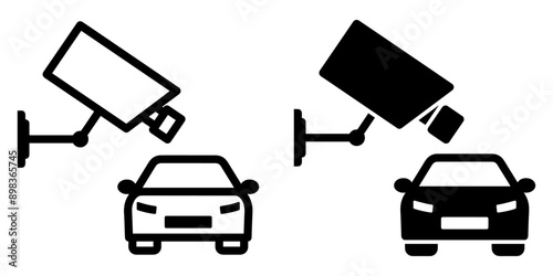 ofvs646 OutlineFilledVectorSign ofvs - parking lot vector icon . license plate recognition . cctv . video surveillance . isolated transparent . outline and filled version . AI 10 / EPS / PNG . g11992
