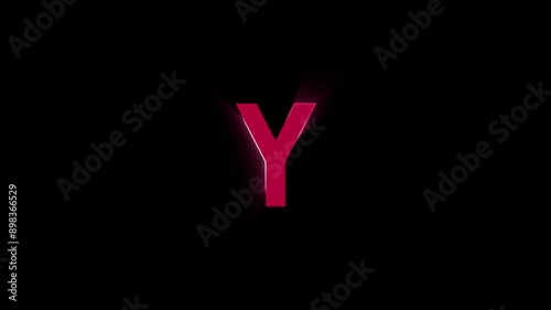Shiny text effect letter y animation