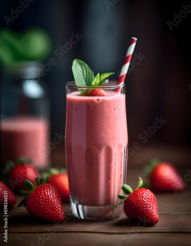 Strawberry Smoothie Water Photo