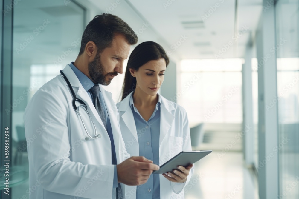 Surgeon and Female Doctor computer doctor hospital. Surgeon and Female Doctor computer doctor hospital.