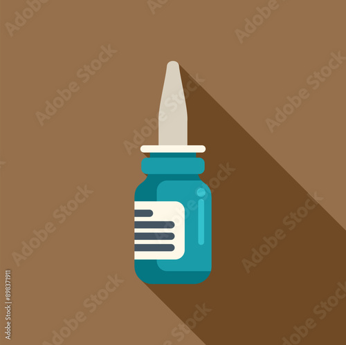 Nasal spray in a glass bottle relieving symptoms of a cold or allergies