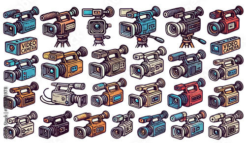 Retro Styled Video Cameras Collection