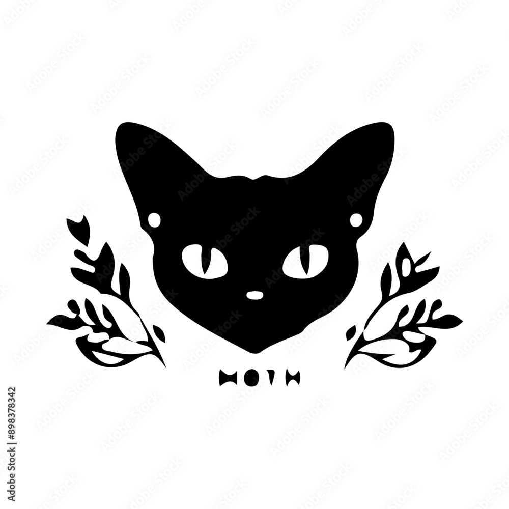 Mystical Black Cat Sitting on Crescent Moon with Celestial Witchcraft Symbol and Elements, Minimalist victor illustration Silhouette Style. Mystical Black Cat Sitting on Crescent Moon with Celestial Witchcraft Symbol and Elements, Minimalist victor illustration Silhouette Style.