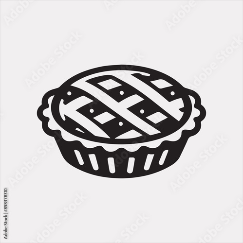 Pie icon silhouette vector on a white background