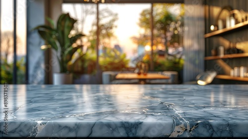 Marble Table Top With Potted Plants
