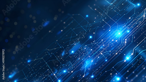 Modern abstract blue technology background. Suit for banner, brochure, flyer, poster, website, landing page and more stock illustration