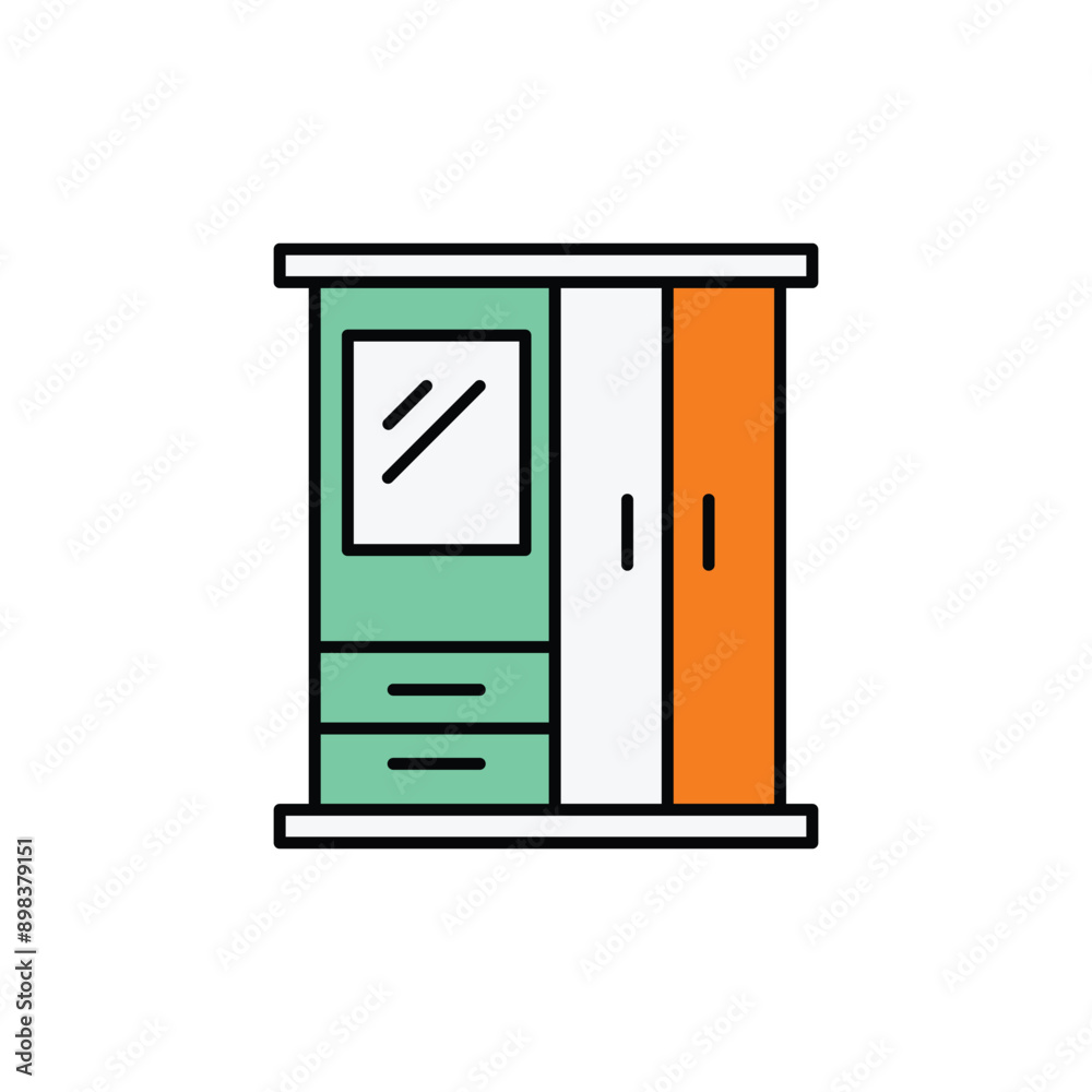 Cupboard icon design with white background stock illustration Cupboard icon design with white background stock illustration