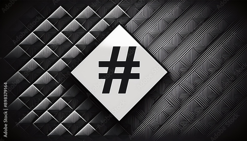 Abstract modern minimal black and white monochrome geometry single and ...