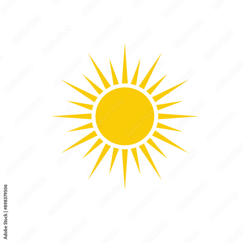 Yellow sun icons. . Yellow sun star icons. Vector illustration