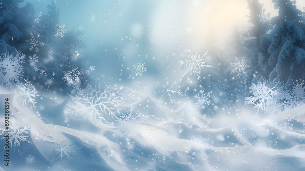 A Snow-Covered Landscape Bathed in Light