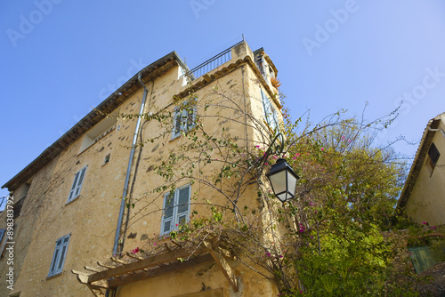 Vintage stone house in downtown of Cagnes-sur-Mer, France photo