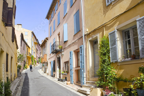 Vintage street of downtown in Cagnes-sur-Mer, France