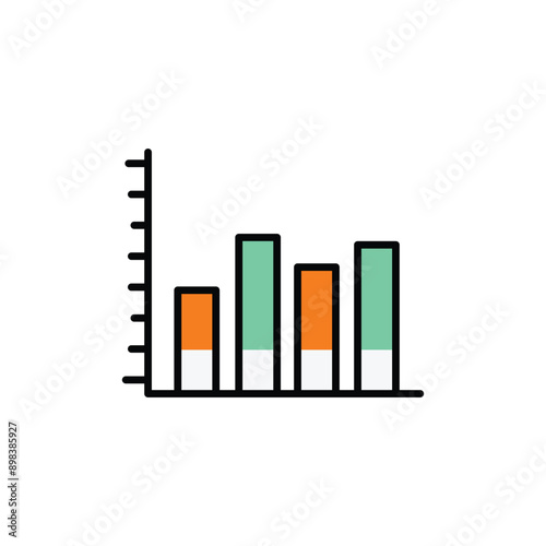  Histogram icon design with white background stock illustration