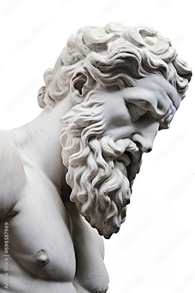 Greek sculpture looking down statue art representation. Greek sculpture looking down statue art representation.