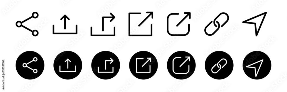 Share arrow buttons collection. social media share image or file vector symbol. share icons. Share arrow buttons collection. social media share image or file vector symbol. share icons.