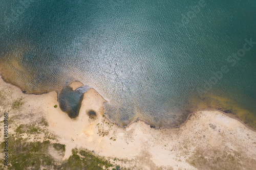 Beach on the Ebro marsh, Arija, Las Merindades, Burgos province, Spain