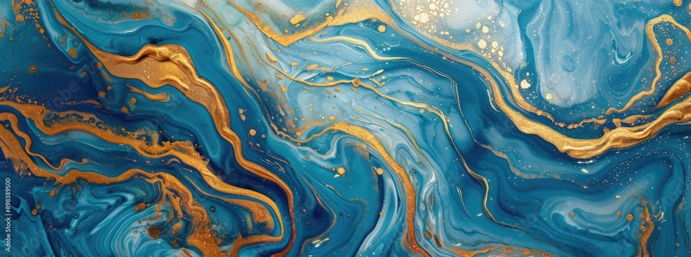 Abstract background in blue and gold colors