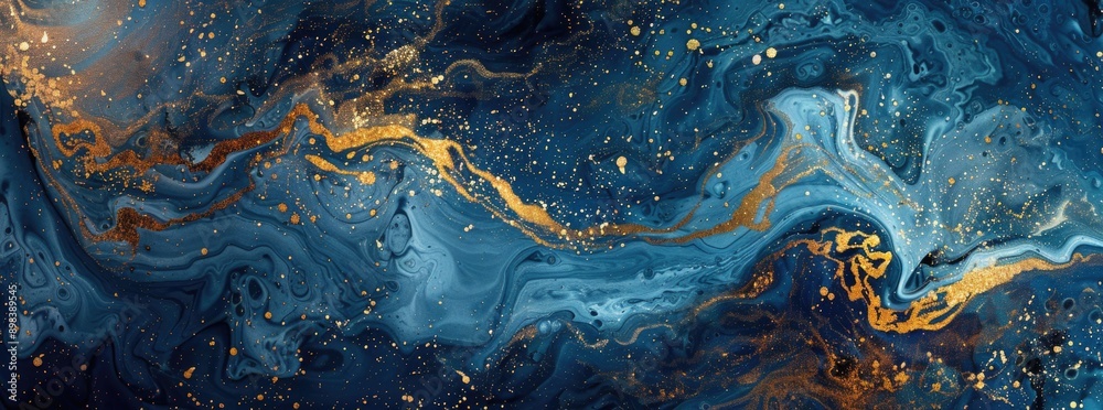 Abstract background in blue and gold colors Abstract background in blue and gold colors