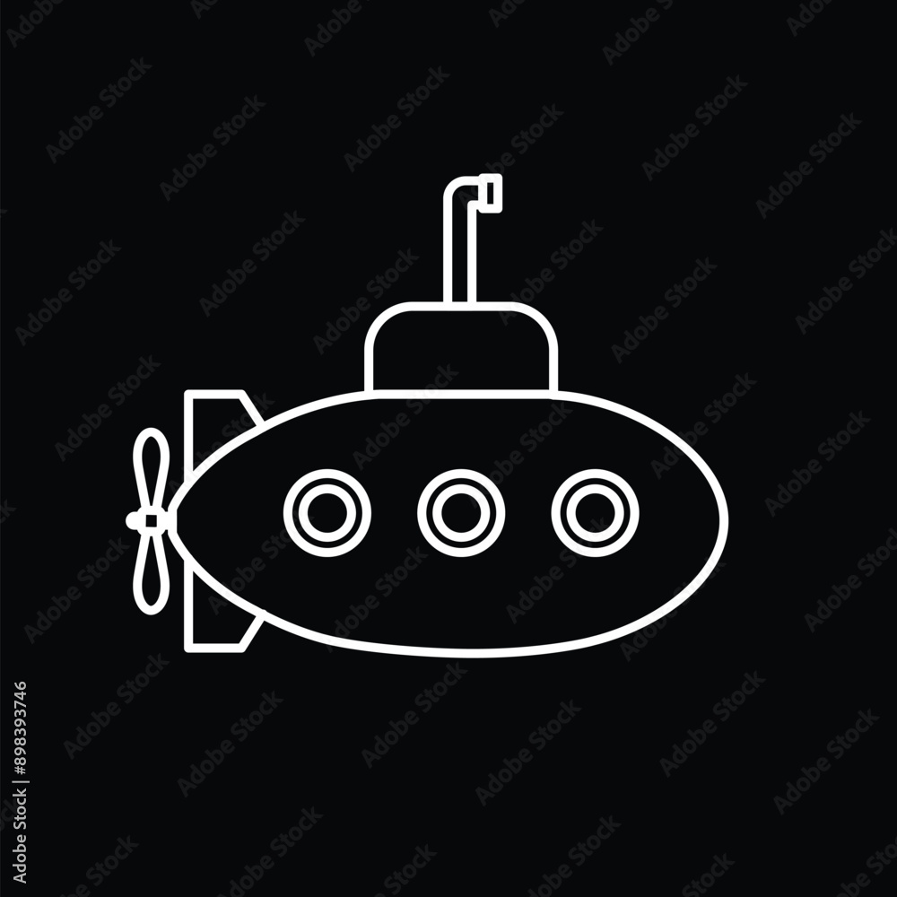 Submarine line icon for web, mobile and infographics. Vector illustration. Submarine line icon for web, mobile and infographics. Vector illustration.