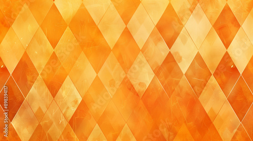 An orange background with diamond patterns in orange and yellow tones.