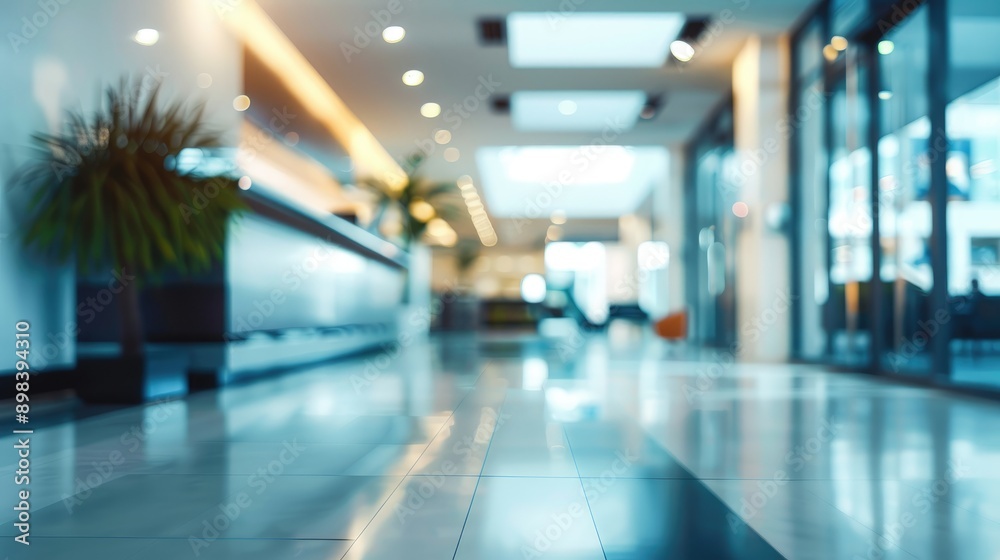 Blurred bank reception lobby in a business office building Blurred bank reception lobby in a business office building