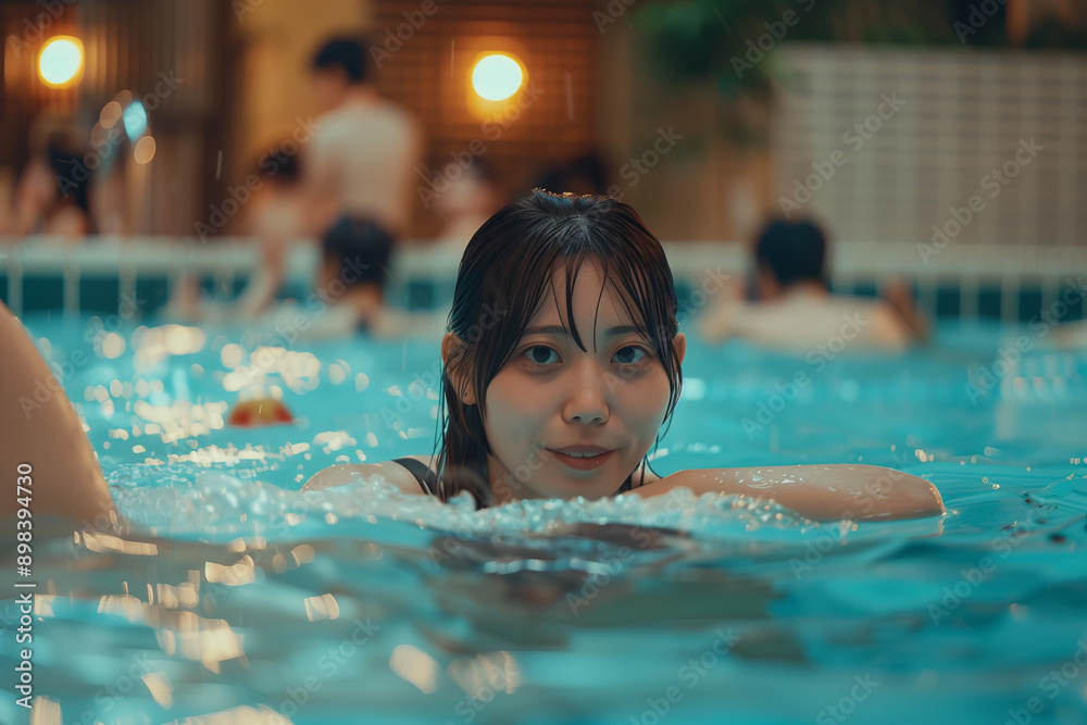 Obraz premium スパでくつろぐ可愛いアジア人女性
