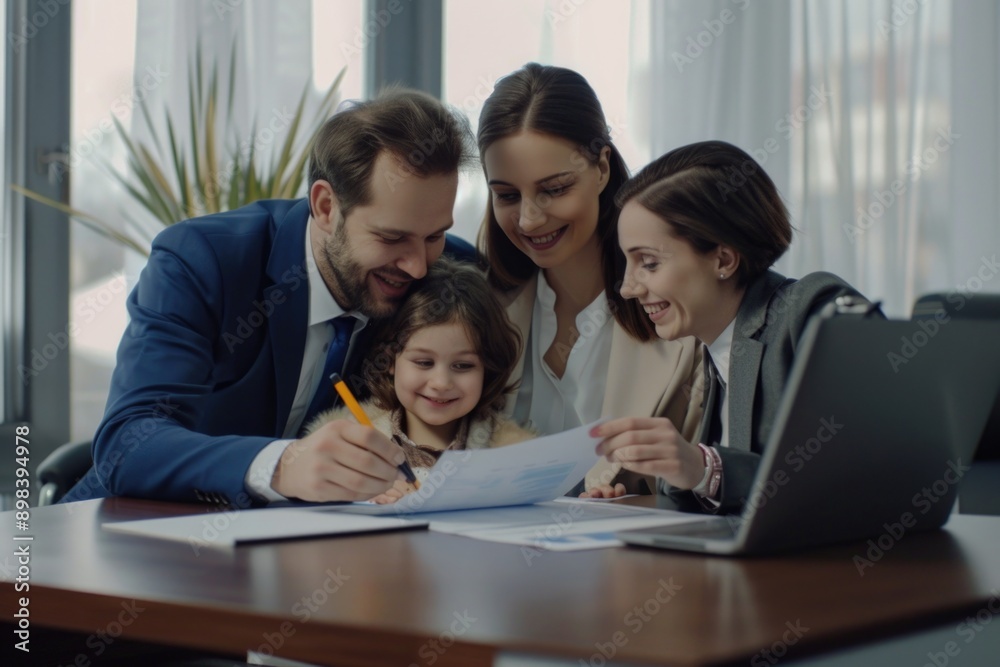 A family-owned business team, including a young girl, working together in an office environment. A diverse group reviewing documents and engaging in collaborative work. A family-owned business team, including a young girl, working together in an office environment. A diverse group reviewing documents and engaging in collaborative work.