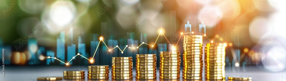 Increasing gold bullion prices, financial growth, flat design illustration Increasing gold bullion prices, financial growth, flat design illustration