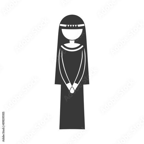 Simple Silhouette of a Woman in a Traditional Abaya