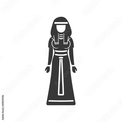 Silhouette of a Woman in Ancient Egyptian Clothing