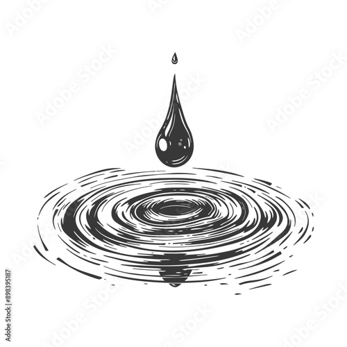 A Single Drop of Liquid Creating Ripples in Still Water