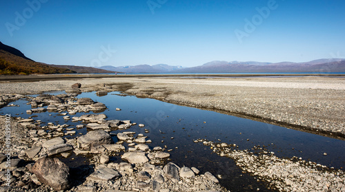 Landscape with Tornetrask lake, Norrbotten, Sweden