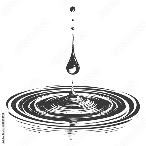 Water Droplet Creating Ripples on Still Water