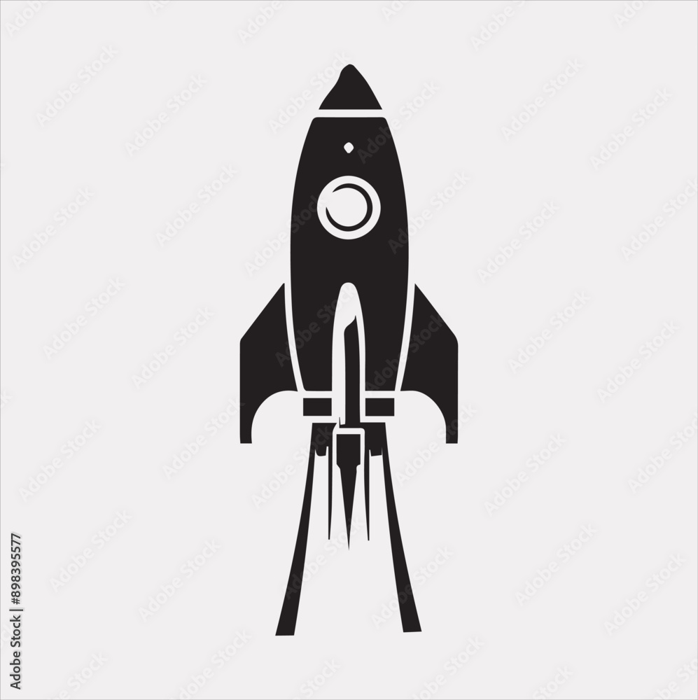 rocket vector silhouette on a white background rocket vector silhouette on a white background