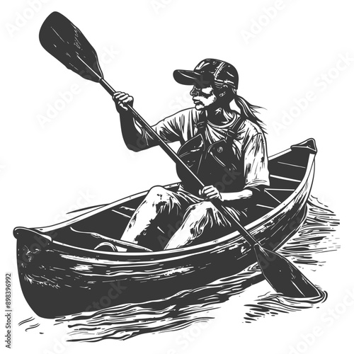A Person Rowing a Canoe on the Water