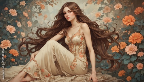 Art Nouveau-style AI-Generated illustration