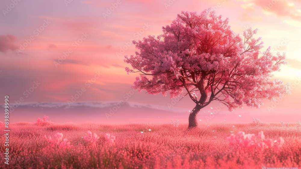 Fototapeta premium Pink Sunset Tree