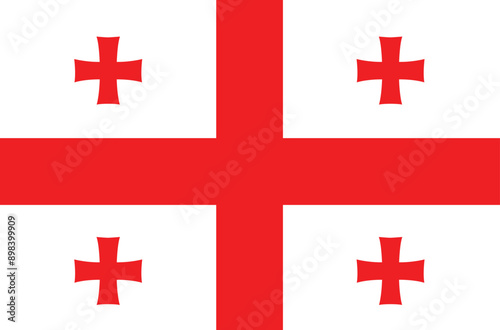 Georgian national pride, flat flag. Georgian flag. Vector illustration. 