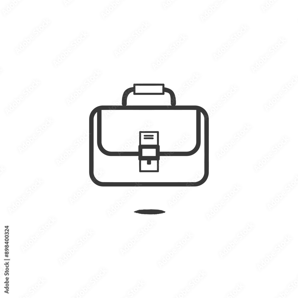 Black and White Line Drawing of a Briefcase Black and White Line Drawing of a Briefcase