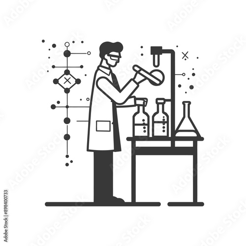 Scientist conducting an experiment in a lab