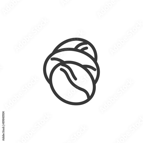 Line Art Illustration of a Coffee Bean