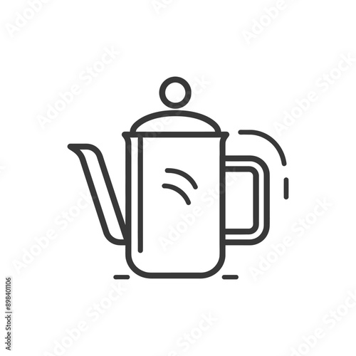 Line Drawing of a Coffee Pot with Steam Rising
