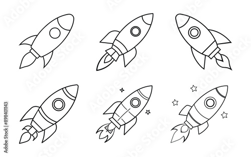 Flat design rocket symbolizing quick business launch into space.