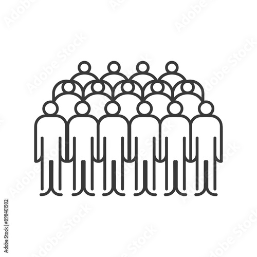 Line drawing of a group of people standing together