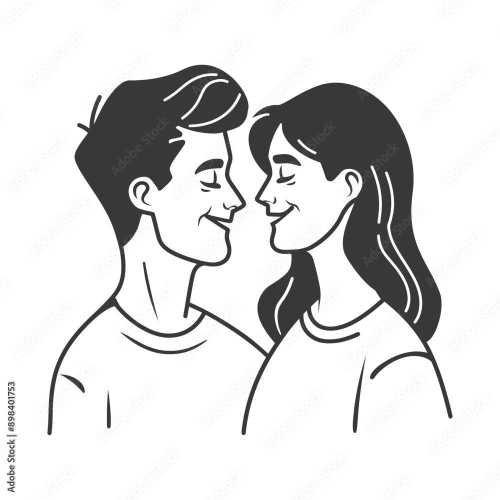 A Man and Woman Looking at Each Other with Smiles A Man and Woman Looking at Each Other with Smiles