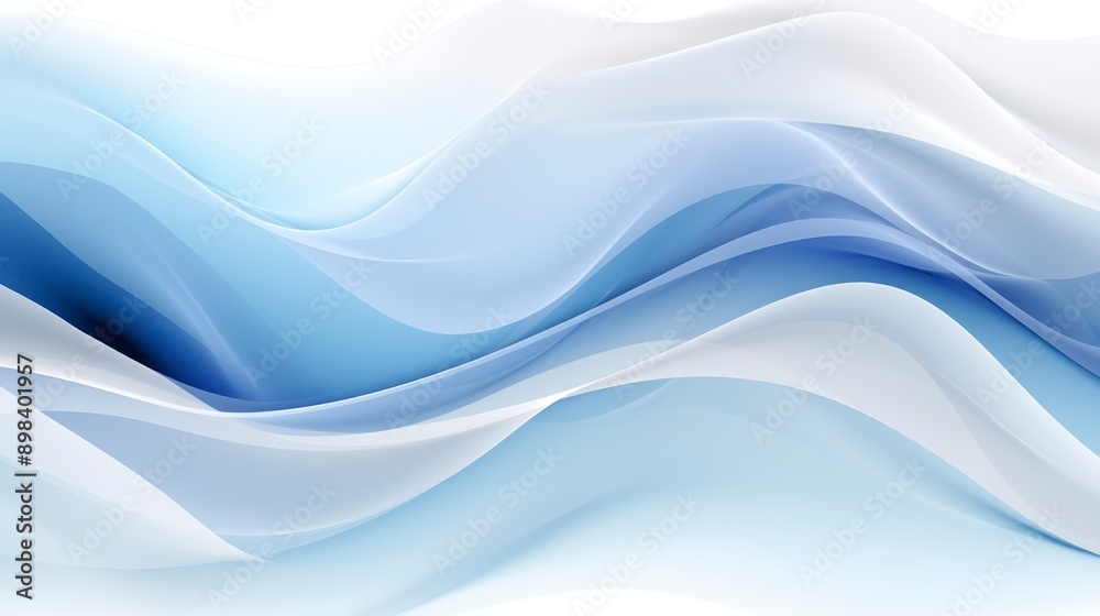 Naklejka premium Abstract background with smooth lines in blue and white colors
