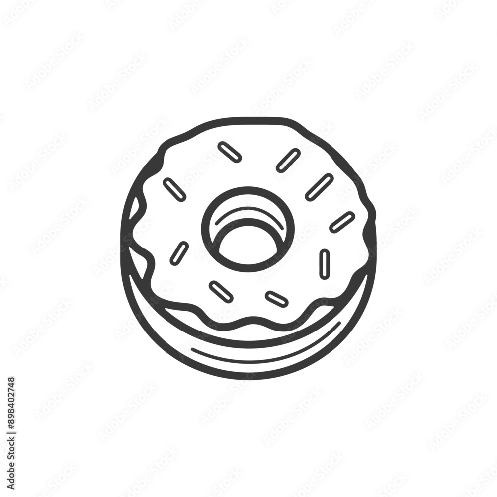 A Line Drawing of a Donut with Sprinkles A Line Drawing of a Donut with Sprinkles